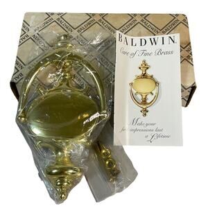 Baldwin Forged Polished Brass Vtg Door Knocker w/Mounting Screws + Box
